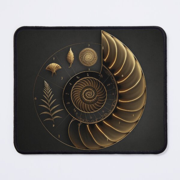 Item preview, Fibonacci Golden Ratio in Elegant and Exclusive Golden and Black Design designed and sold by RAGANADesign.