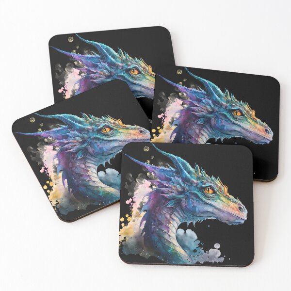 Item preview, Watercolor Rainbow Dragon, Dragon Portrait designed and sold by MoonFoxDesign.