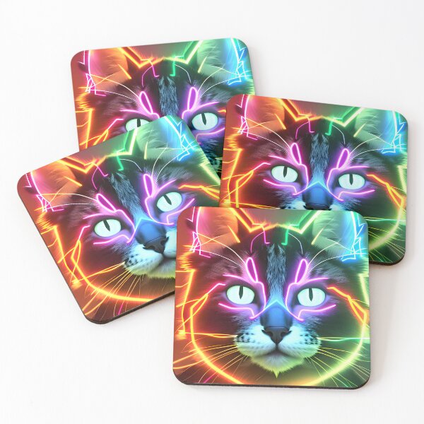 Item preview, Neon Cat - Modern Digital Art designed and sold by Ai-michiart.