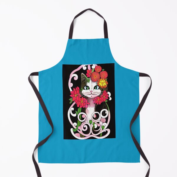 Item preview, a frowning cat and flowers designed and sold by MiuArtStore.