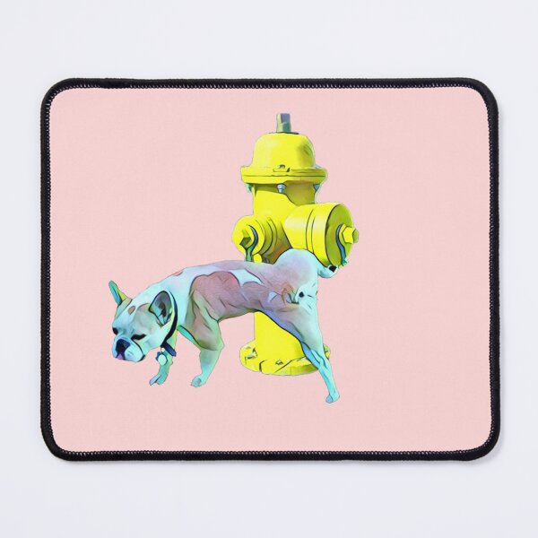 Item preview, Inappropriate dog marking his territory - peeing on a fire hydrant - Pink designed and sold by Dude  Stuff.