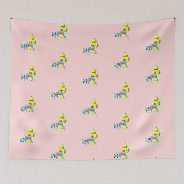 Item preview, Inappropriate dog marking his territory - peeing on a fire hydrant - Pink designed and sold by Dude  Stuff.