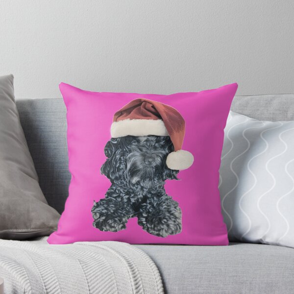 Item preview, Cockapoo in a Christmas Santa Hat (Pink) designed and sold by LearsInteriors.