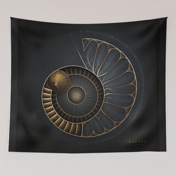Item preview, Fibonacci Golden Ratio in Elegant and Exclusive Golden and Black Design designed and sold by RAGANADesign.