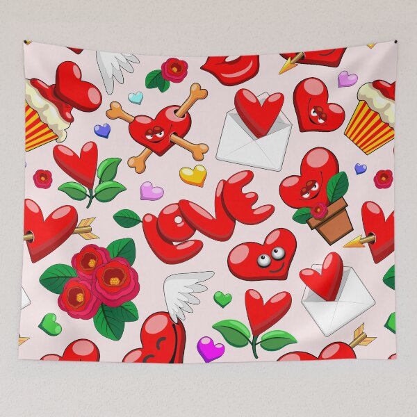 Item preview, Valentine's Day Love Hearts Cute Doodles designed and sold by BluedarkArt.
