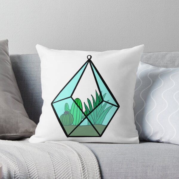 Glass Terrarium Throw Pillow