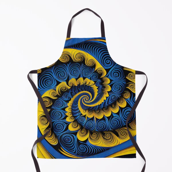 Artikelvorschau, Blue Swirling Yellow Extreme Crafty Industrial Pattern Digital Painting entworfen und verkauft von CodeAndColors.