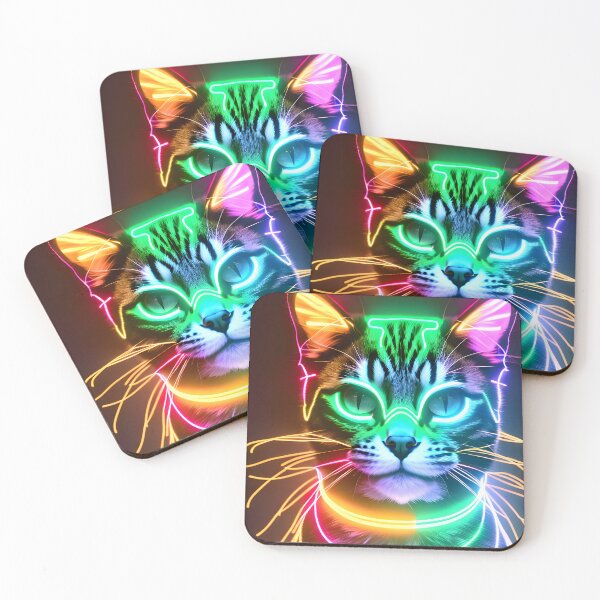 Item preview, Neon Cat - Modern Digital Art designed and sold by Ai-michiart.