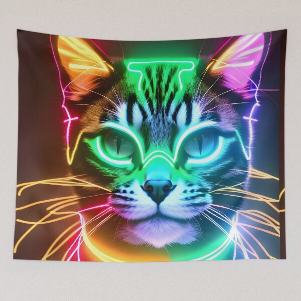 Item preview, Neon Cat - Modern Digital Art designed and sold by Ai-michiart.