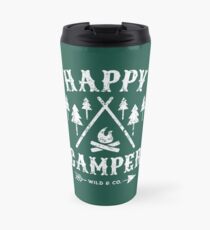 Happy Camper distressed white Thermobecher