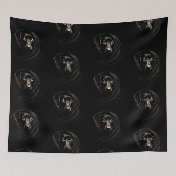 Item preview, cute puppy dog black and tan with black background for dog lovers designed and sold by GeoffBeattie.