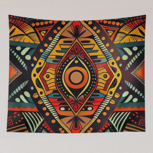 Item preview, Cool Energetic African Pattern Digital Painting designed and sold by CodeAndColors.