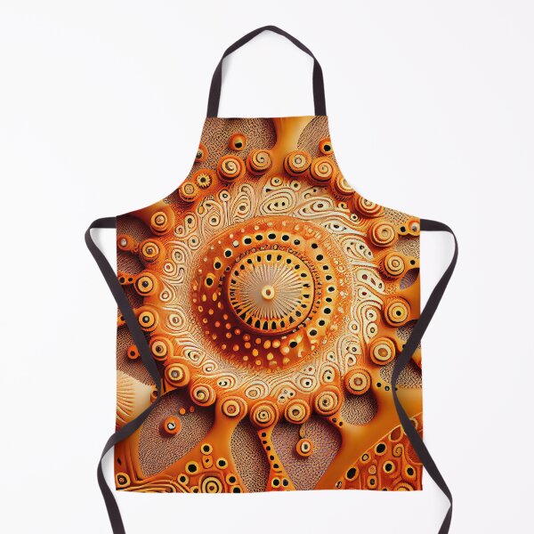 Aperçu de l'œuvre Three Dimensional Ancient Orange Australian Pattern Digital Painting créée et vendue par CodeAndColors.