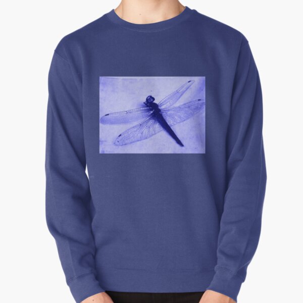 Dragonfly Frozen in Blue Pullover Sweatshirt