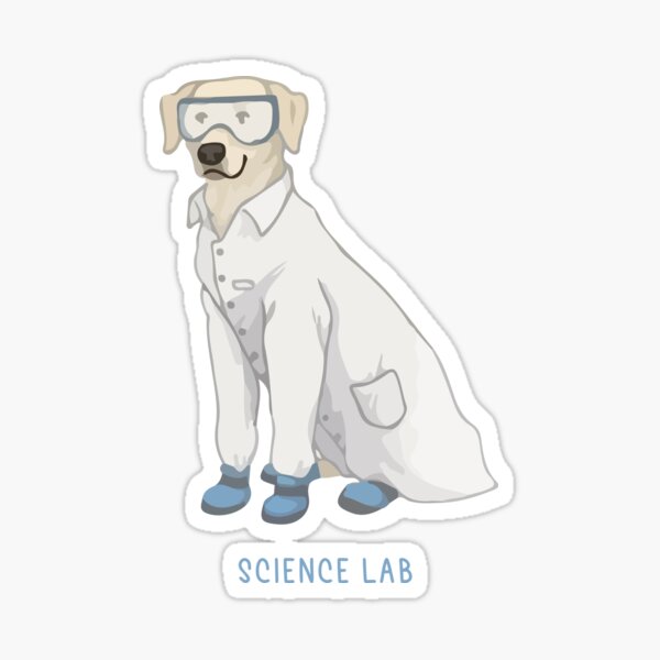 Vista previa del artículo con la obra «Laboratorio de ciencias, perro de laboratorio, perro de ciencia», diseñado y vendido por labstud.