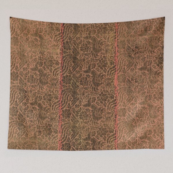 Item preview, Antique Distressed Silk Pattern with Makaras, Phoenix and Flower Motif designed and sold by ScavengerStyle.