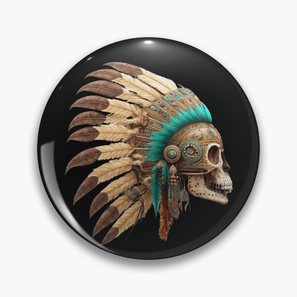 Item preview, Head of an Aztec Jaguar Warrior Skull Mexican Ancient Mythology designed and sold by CoyoteStudio.