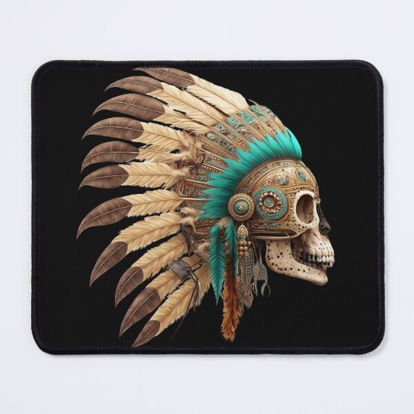 Item preview, Head of an Aztec Jaguar Warrior Skull Mexican Ancient Mythology designed and sold by CoyoteStudio.