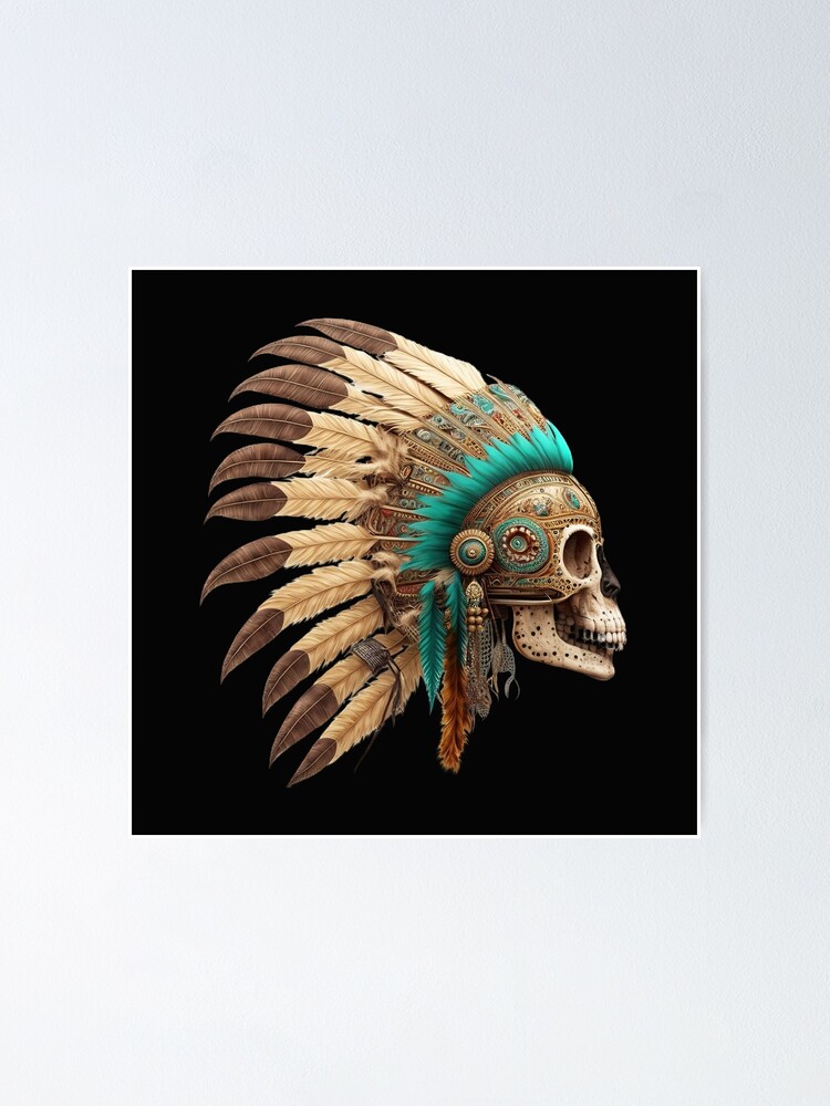 Ring Vintage Indian Jaguar Warrior Skull