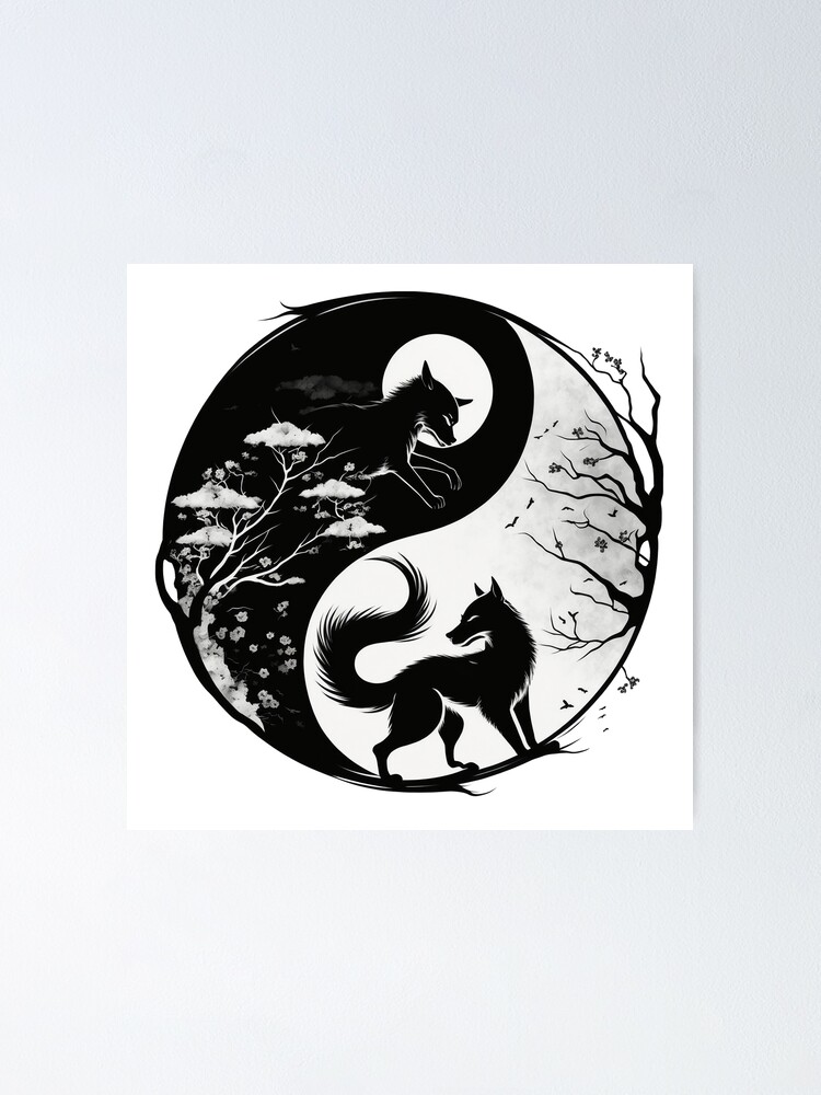 Póster «Lobos Yin Yang» de mattsu | Redbubble