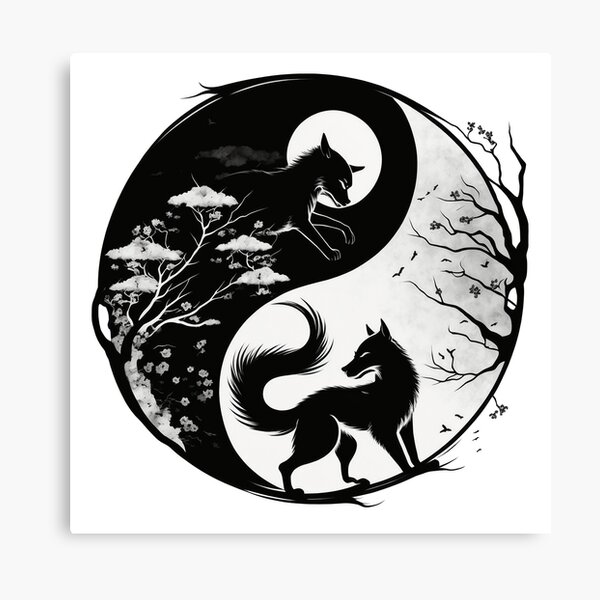 Lienzo «Lobos Yin Yang» de mattsu | Redbubble