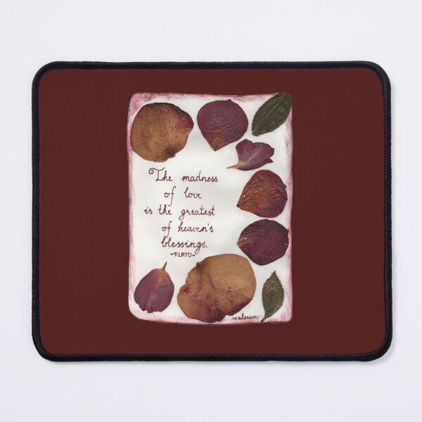 Item preview, Quote Card #10 - The madness of love is the greatest of heaven's blessings. - Plato Quote With Pressed Rose Petals designed and sold by WordsOf--Wisdom.