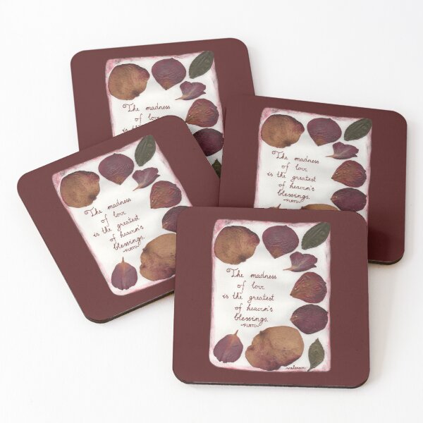 Item preview, Quote Card #10 - The madness of love is the greatest of heaven's blessings. - Plato Quote With Pressed Rose Petals designed and sold by WordsOf--Wisdom.