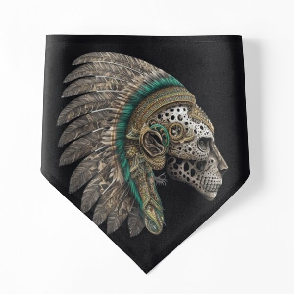 Aztec Jaguar Warrior Skull Native Mexica Headdress PopSockets PopGrip:  Swappable Grip for Phones & Tablets