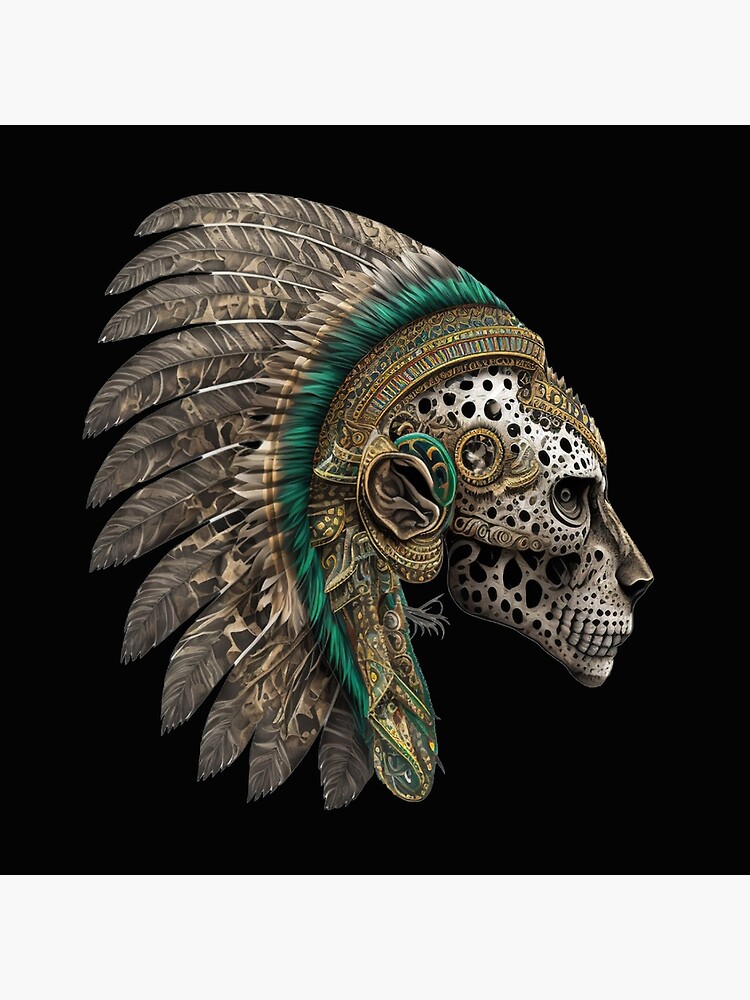 AVAILABLE Aztec Mexican Skull Green Baseball Jersey