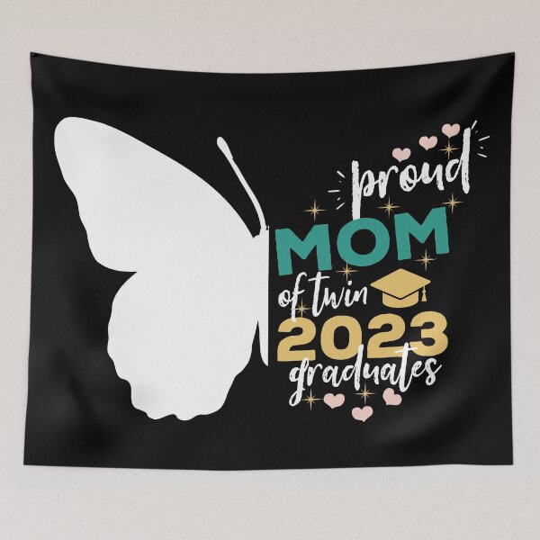 Item preview, Proud Mom of Twin 2023 Graduates, Class of 2023 -White and Gold Design designed and sold by sinceanna.