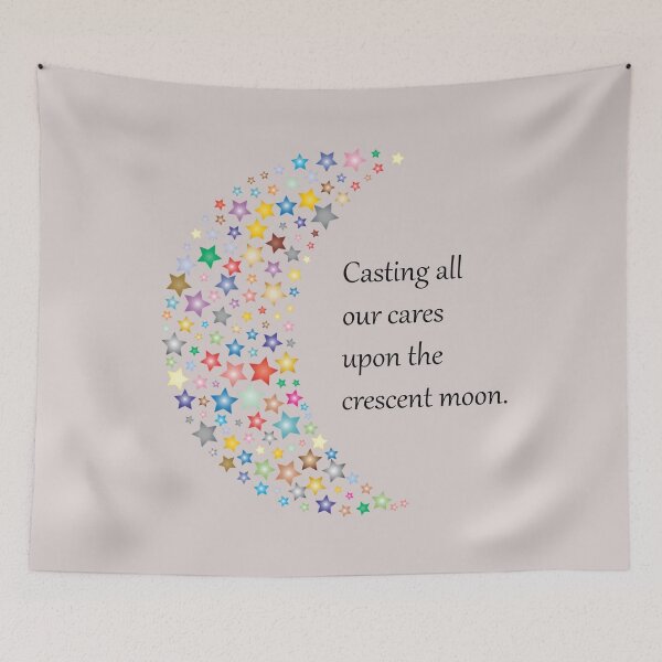 Item preview, crescent moon filled with stars: Casting all our cares up to the crescent moon designed and sold by SomeGuyLou.