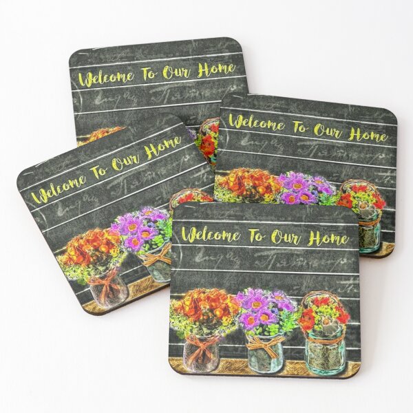 Item preview, Three Flower Jars - Welcome To Our Home  designed and sold by Pretty-Bird.