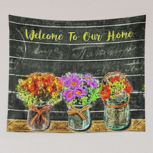 Item preview, Three Flower Jars - Welcome To Our Home  designed and sold by Pretty-Bird.