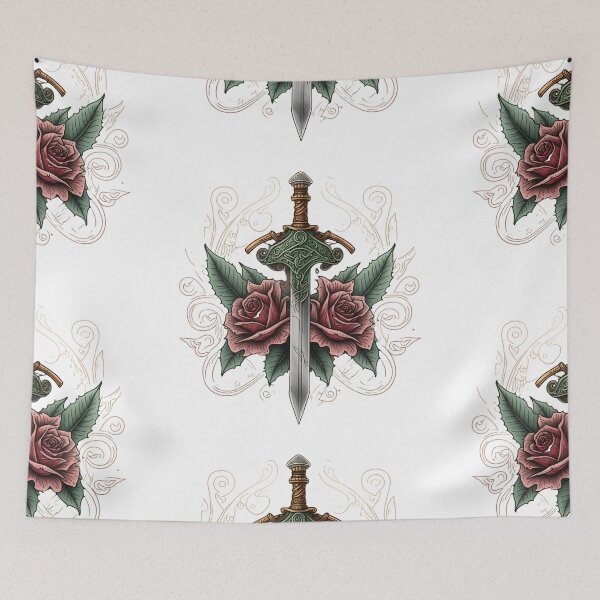 Item preview, Sword Rose Tattoo designed and sold by ArtShanth.