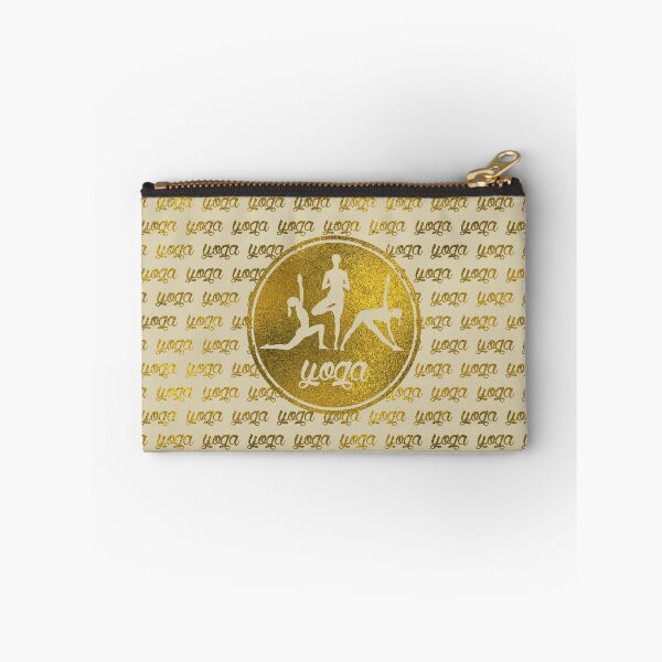 Item preview, Golden Yoga Asanas Symbols  on  pastel beige designed and sold by k9printart.