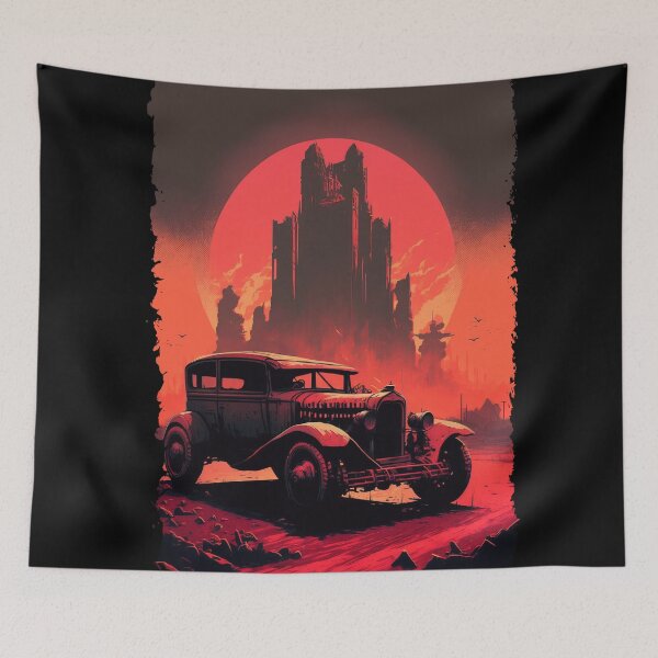 Item preview, Dystopian Sunrise: A Post-Apocalyptic Hot Rod Scene for Fans of Brutalism and American Industry #9 designed and sold by RodZnRoll.