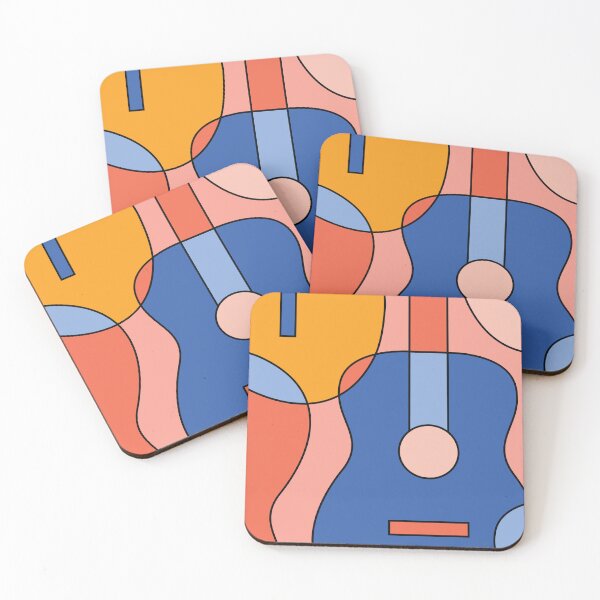 Item preview, Abstract Geometric Acoustic Guitar Pattern (cool retro color palette) designed and sold by NMattsonDesigns.