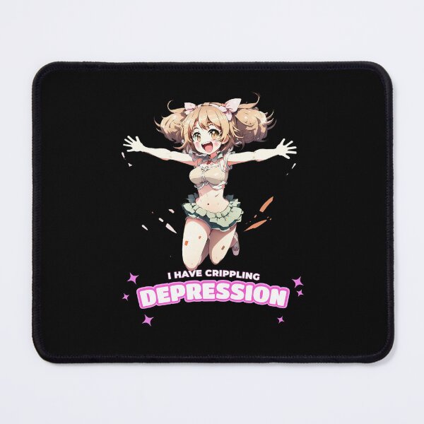 Item preview, UwU I have crippling depression cute anime girl Black designed and sold by MeditationMind.