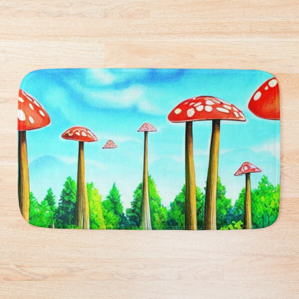 Item preview, Vibrant Red Cap Mushroom Forest designed and sold by SquishStitches.