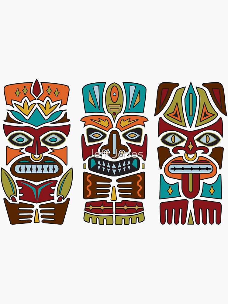 "Tiki Totems Warriors Gods and Beasts" Sticker for Sale by jeffjones