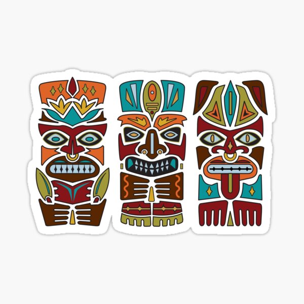 Aperçu de l'œuvre Tiki Totems Guerriers Dieux et Bêtes créée et vendue par jeff-jones.