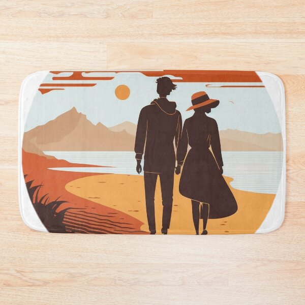 Item preview, Honeymoon Walk on the Beach - Happy Hearts 44 | Colorful Cartoon Love designed and sold by Sunchaser World.