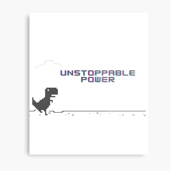 Night Offline T-Rex Game - Google Dino Run | Metal Print