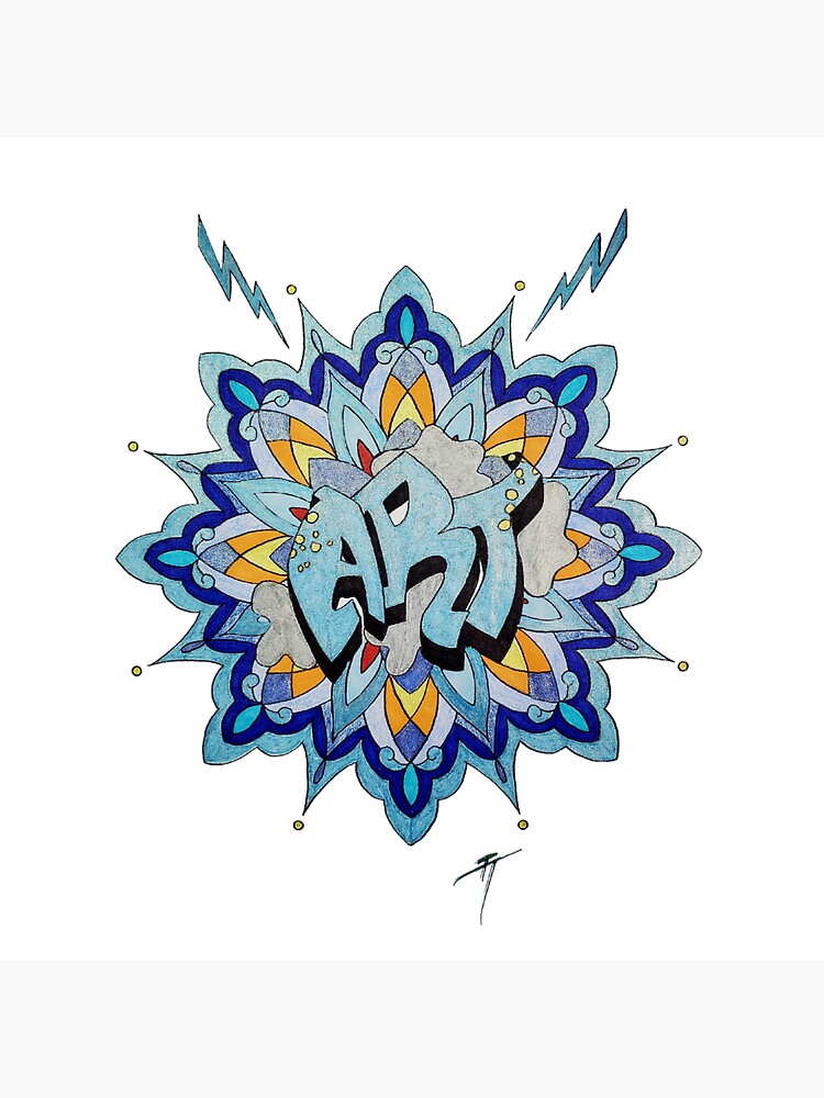 Thumbnail 3 of 3, Sticker, Tattoo Mandala design Graffiti Art designed and sold by Cracker3.