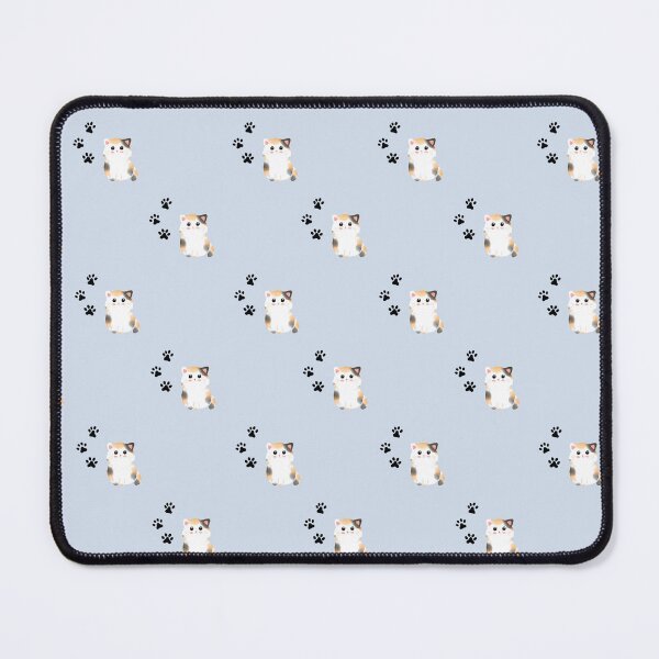 Aperçu de l'œuvre Chat mignon avec motif bleu pattes créée et vendue par ClassicalFrenzy.