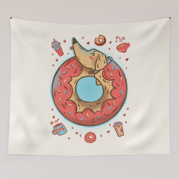Item preview, Coffee break dachshund donut designed and sold by norsedogstudio.