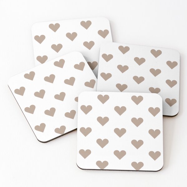 Item preview, Medium WARM TAUPE and WHITE LOVE HEARTS designed and sold by RachelMacht.