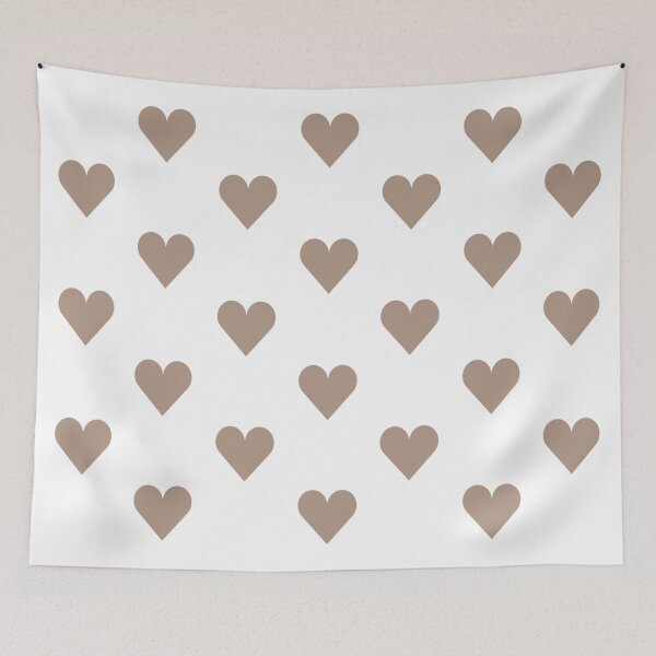 Item preview, Medium WARM TAUPE and WHITE LOVE HEARTS designed and sold by RachelMacht.
