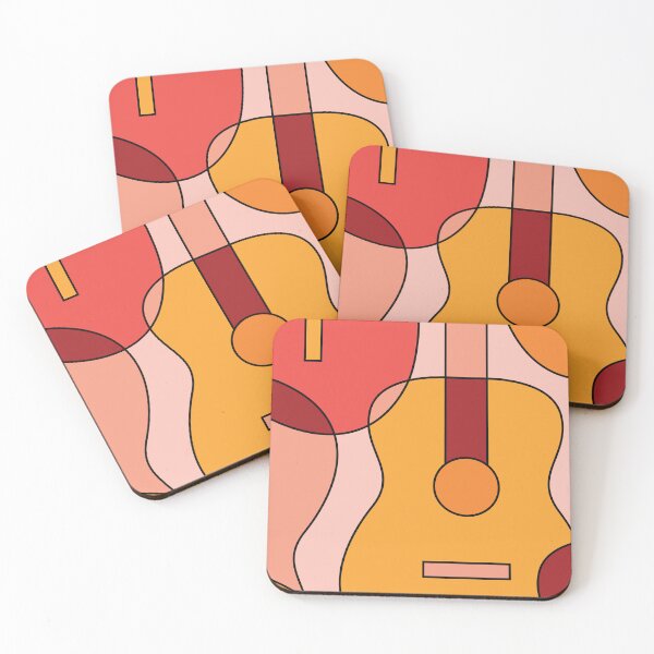 Item preview, Abstract Geometric Acoustic Guitar Pattern (warm retro color palette) designed and sold by NMattsonDesigns.