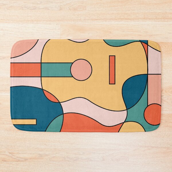 Item preview, Abstract Geometric Acoustic Guitar Pattern (rainbow retro color palette) designed and sold by NMattsonDesigns.